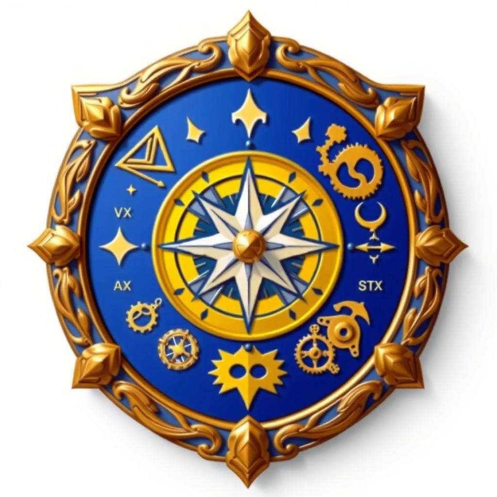 An emblem representing a medieval European civilization or kingdom, featuring a classic shield as the primary element