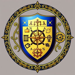 An emblem portraying a medieval European civilization or kingdom, featuring a classic heraldic shield as the primary focal point