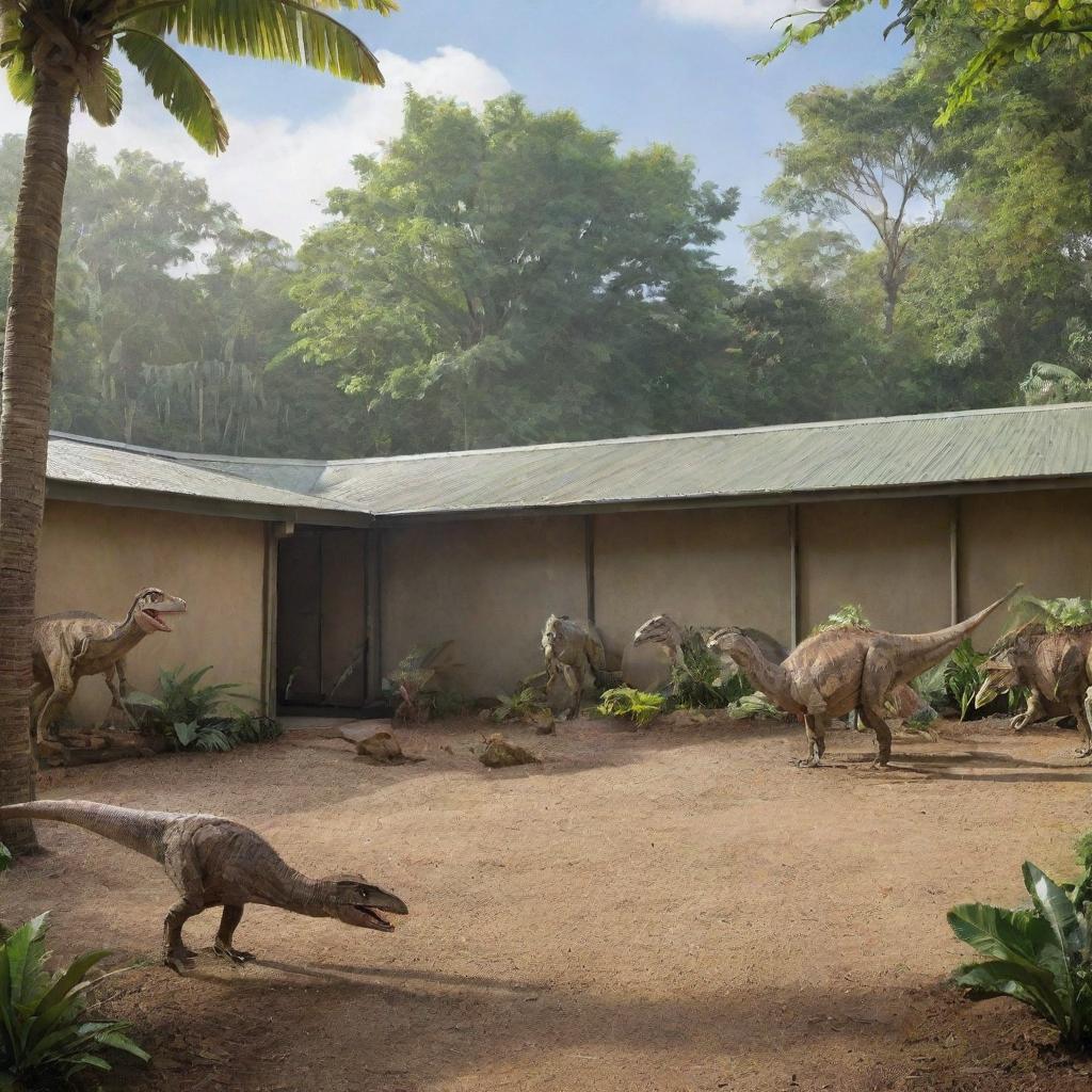 The Jurassic-themed island is expanded further, including another enclosure housing agile and swift Velociraptors. The paddock is fitted with increased security measures, as these dinosaurs cunningly observe their new environment.