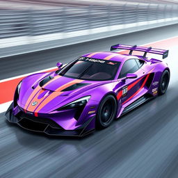 A sleek, futuristic car design concept for the racing team named 'Hope Motorsports'