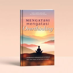 An aesthetically pleasing book cover design illustrating the theme 'Mengatasi Overthinking: Membangun Kedamaian di Pikiran'