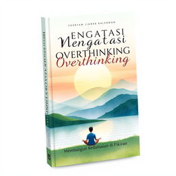 An aesthetically pleasing book cover design illustrating the theme 'Mengatasi Overthinking: Membangun Kedamaian di Pikiran'