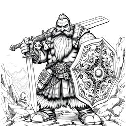 A Dwarf warrior depicted in classic Dungeons & Dragons style