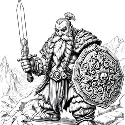 A Dwarf warrior depicted in classic Dungeons & Dragons style