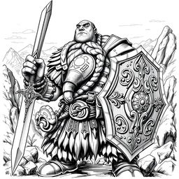 A Dwarf warrior depicted in classic Dungeons & Dragons style