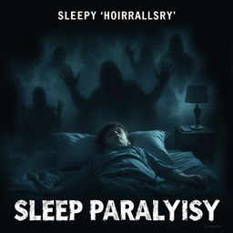 A chilling horror documentary poster depicting the internal struggle of a boy experiencing sleep paralysis