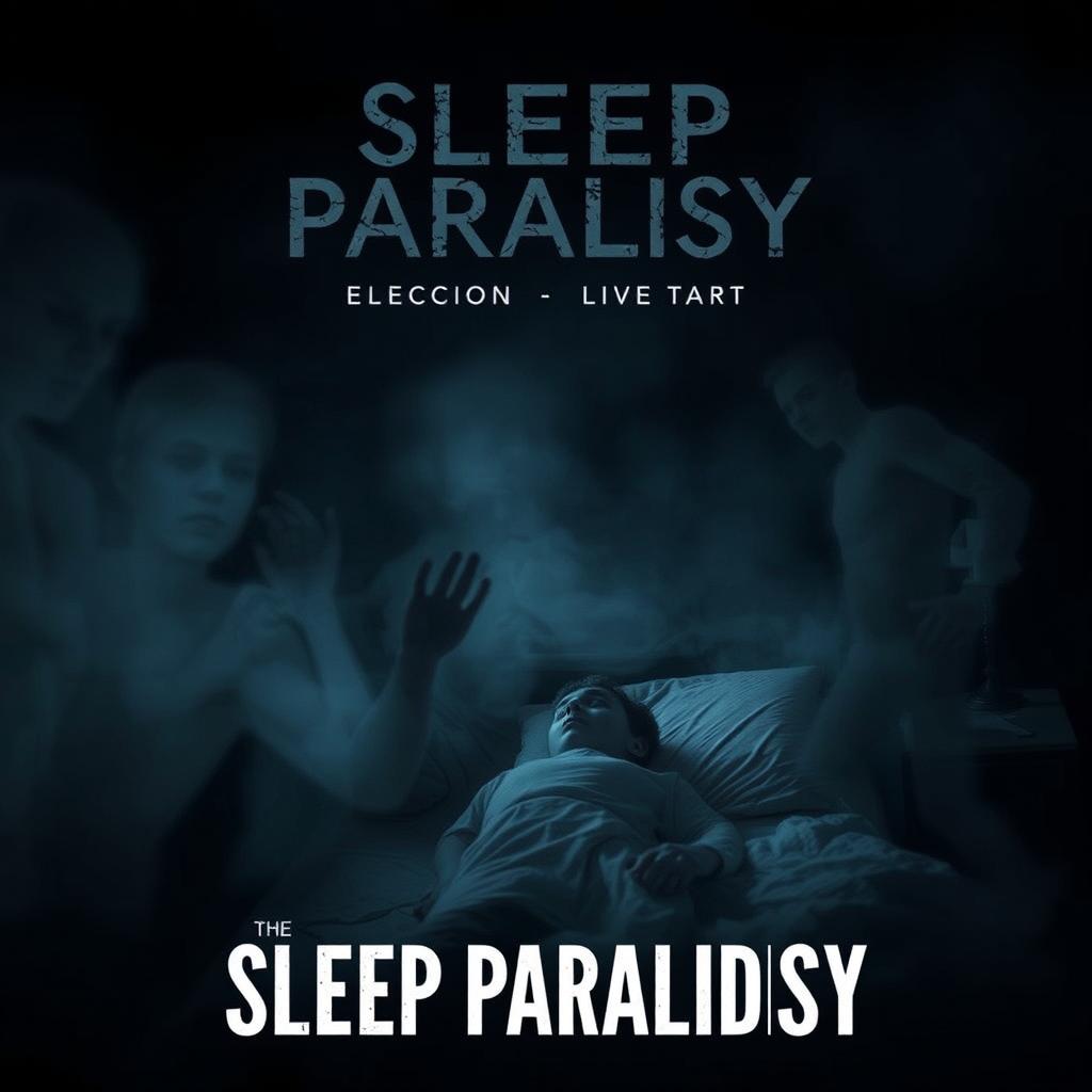 A chilling horror documentary poster depicting the internal struggle of a boy experiencing sleep paralysis