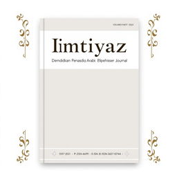 A sophisticated journal cover for 'Imtiyaz: Jurnal Pendidikan Bahasa Arab, Volume 8 No 1, July 2024'