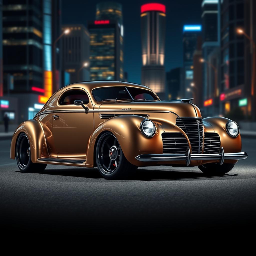 A stunning design of a 1939 Chevrolet Coupe reimagined as an SUV, merging classic elements with hypercar aesthetics