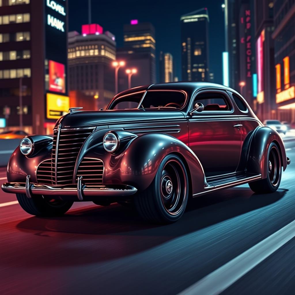 A stunning design of a 1939 Chevrolet Coupe reimagined as an SUV, merging classic elements with hypercar aesthetics