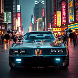 A striking black 1978 Pontiac Firebird, featuring a bold and aggressive design that captures attention