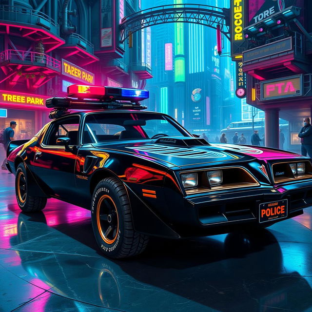 A powerful black 1978 Trans Am, featuring a sleek and intimidating design