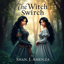 A mesmerizing fantasy book cover for 'The Witch Switch' by Shan J