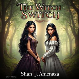 A mesmerizing fantasy book cover for 'The Witch Switch' by Shan J