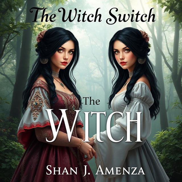 A mesmerizing fantasy book cover for 'The Witch Switch' by Shan J