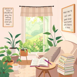 An informative and visually calming self-care guide for parents of autistic children, illustrated in a supportive and encouraging style