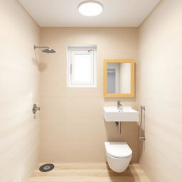 A modern minimalist bathroom design, measuring 1