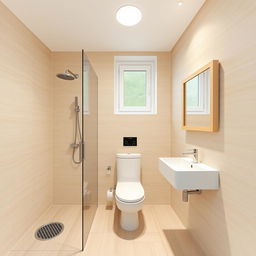 A modern minimalist bathroom design, measuring 1