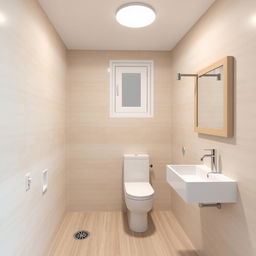 A modern minimalist bathroom design, measuring 1