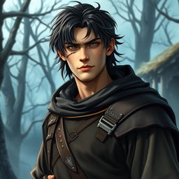 A 20-year-old male character set in a medieval fantasy world, with an average masculine appearance