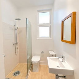 Design of a bathroom with white walls, measuring 3 by 2 meters