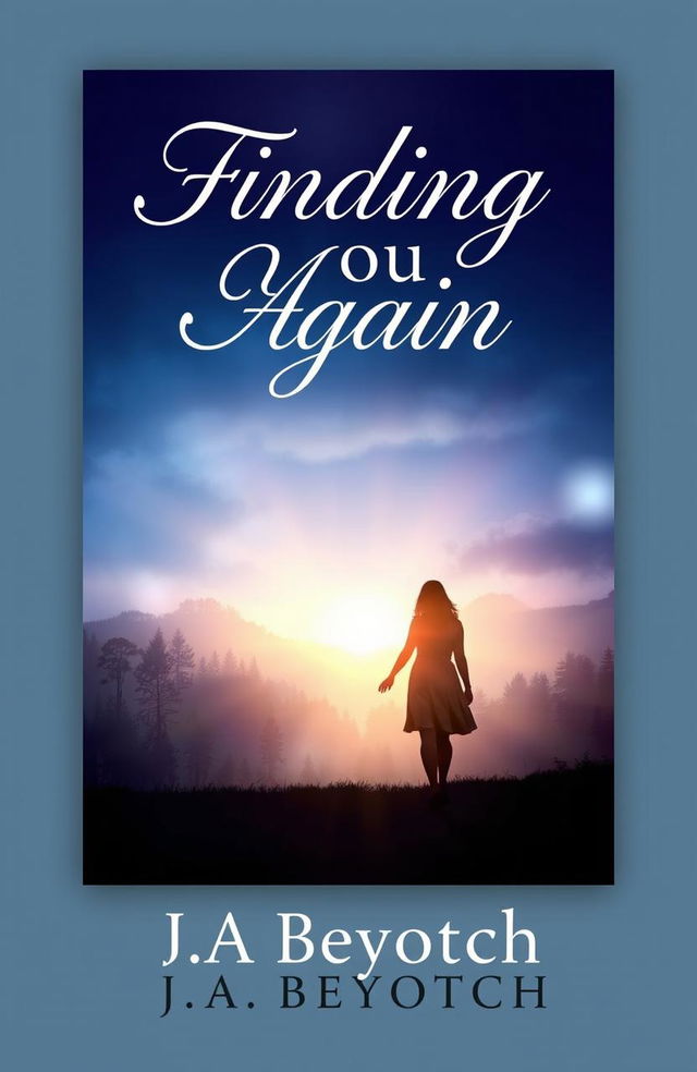 A visually captivating book cover for a novel titled 'Finding You Again' by author J