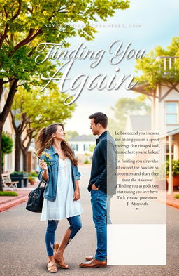 A visually captivating front and back cover design for a book titled 'Finding You Again' by author J