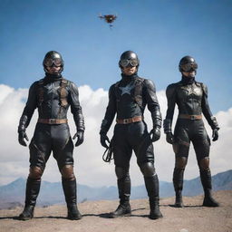 Airpunk superheroes boasting sophisticated high-altitude gear, complete with winged suits, aviator goggles, and air-powered weaponry. Their powers revolve around wind manipulations, flight, and atmospheric control, reflecting the boundless freedom and adventure inherent to the sky.