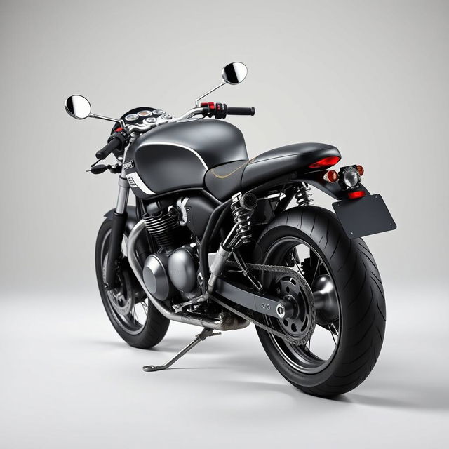 A hyper realistic image of a Triumph Trident 660 motorcycle, showcasing its sleek design and distinctive features