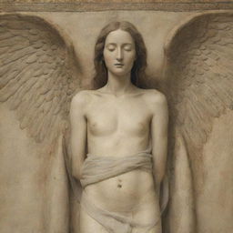 Adjust the previously depicted soul to be swaddled in a traditional burial shroud, or 'kafan', as it ascends with the Angel of Death.