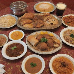 Inside the Arab tent, a tantalizing array of traditional Saudi foods and beverages are served: savory Kabsa (rice dish with meat), delicious Jareesh (crushed wheat stew), delectable Samboosa (fried pastry), aromatic Arabic coffee, and refreshing Tamar Hindi (tamarind drink).