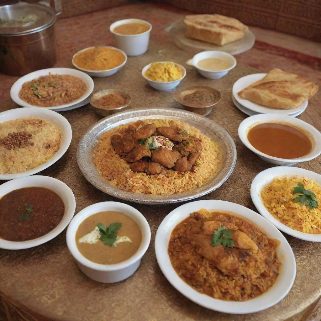 Inside the Arab tent, a tantalizing array of traditional Saudi foods and beverages are served: savory Kabsa (rice dish with meat), delicious Jareesh (crushed wheat stew), delectable Samboosa (fried pastry), aromatic Arabic coffee, and refreshing Tamar Hindi (tamarind drink).