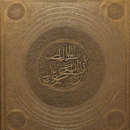 A beautifully detailed image of the holy Quran book with gold embossed calligraphy on the cover.