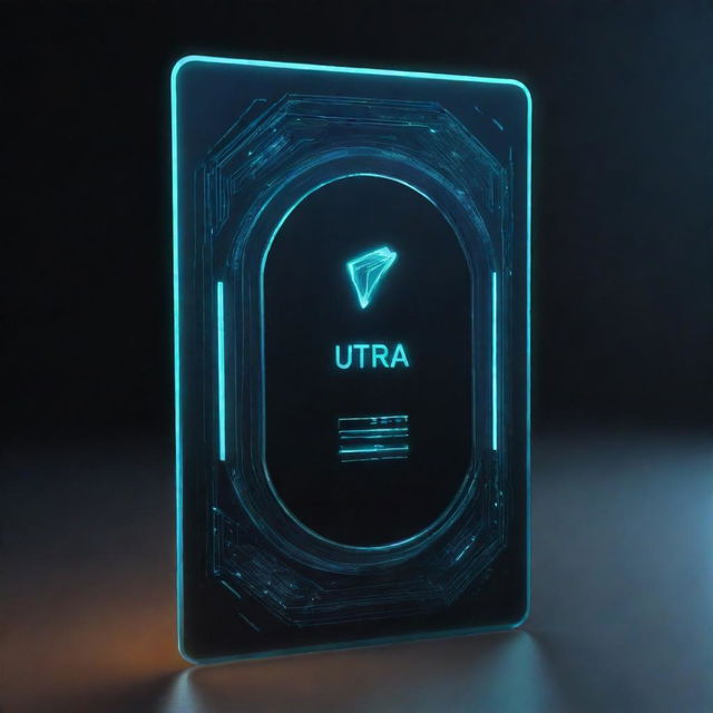 A futuristic, glowing card design with the words 'Ultra' prominently displayed. Incorporated elements signifies speed, technology and modern design.