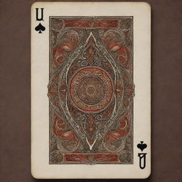 Design a vintage aesthetic playing card incorporating a unique 'Ultra' ability. Use detailed artistic elements and rich colors that evoke a sense of history.