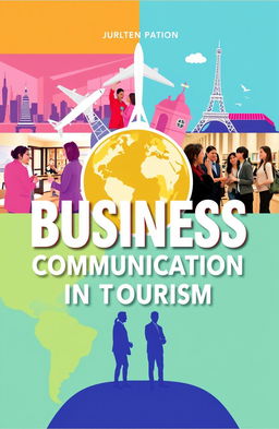 A colorful and engaging cover design for a book titled 'Business Communication in Tourism'