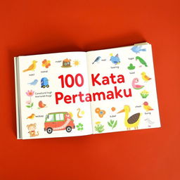 Satu buku berjudul '100 Kata Pertamaku' yang dirancang untuk anak-anak