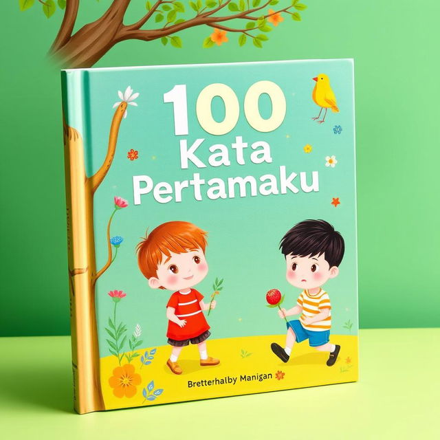 Satu buku berjudul '100 Kata Pertamaku' dengan tampilan yang sangat menarik dan penuh warna