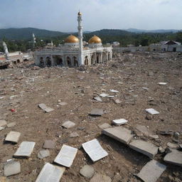 The aftermath of the tsunami is devastating with many people fallen victim to the disaster, amid the ruins of the city, the mosque and the preserved Al Qur'an stand as beacons of hope.