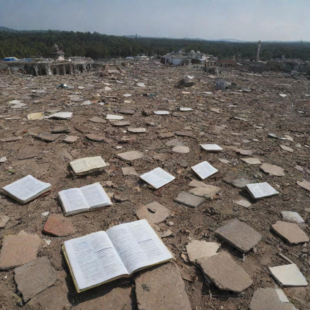 The aftermath of the tsunami is devastating with many people fallen victim to the disaster, amid the ruins of the city, the mosque and the preserved Al Qur'an stand as beacons of hope.