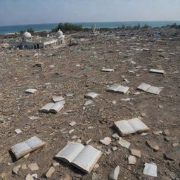 The aftermath of the tsunami is devastating with many people fallen victim to the disaster, amid the ruins of the city, the mosque and the preserved Al Qur'an stand as beacons of hope.