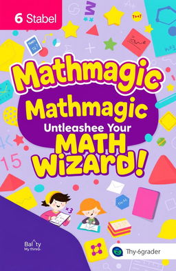 A vibrant and engaging cover design for a mathematics textbook aimed at 6th graders