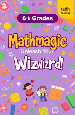 A vibrant and engaging cover design for a mathematics textbook aimed at 6th graders