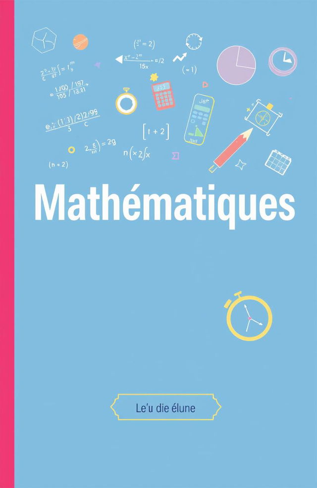 Un livre de couverture de mathématiques créatif et coloré conçu pour la langue française