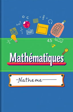 Un livre de couverture de mathématiques créatif et coloré conçu pour la langue française