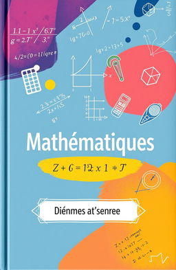 Un livre de couverture de mathématiques créatif et coloré conçu pour la langue française