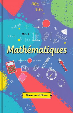 Un livre de couverture de mathématiques créatif et coloré conçu pour la langue française