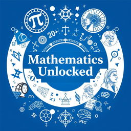 A visually striking mathematics book cover design that features intricate geometric patterns and mathematical symbols such as pi, integrals, and fractals