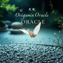 A captivating book cover design for 'The Origami Oracle' by Yuki Papercraft, featuring a mystical eastern fantasy theme