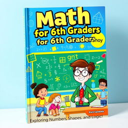 A vibrant and engaging book cover design for a 6th-grade mathematics textbook